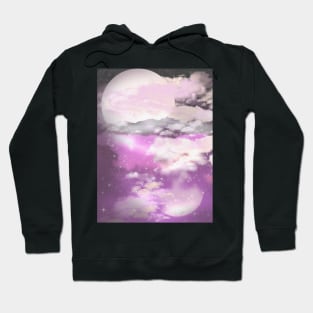 pink moon fantasy landscape Hoodie